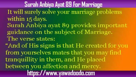 Surah Anbiya Ayat 89 For Marriage