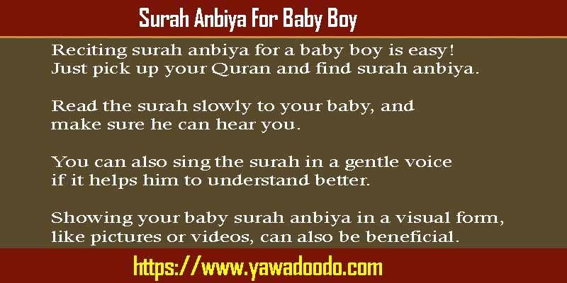 Surah Anbiya For Baby Boy