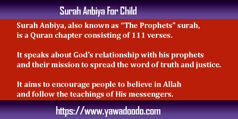 Surah Anbiya For Child