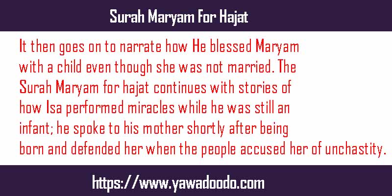 Surah Maryam For Hajat