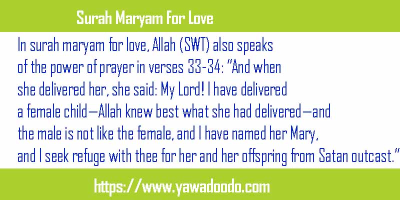 Surah Maryam For Love