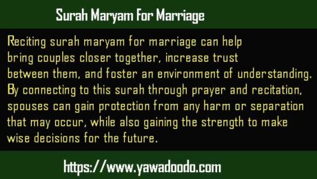 Surah Maryam For Marriage