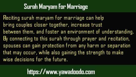 Surah Maryam For Marriage