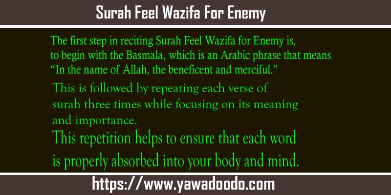 Surah Feel Wazifa For Enemy