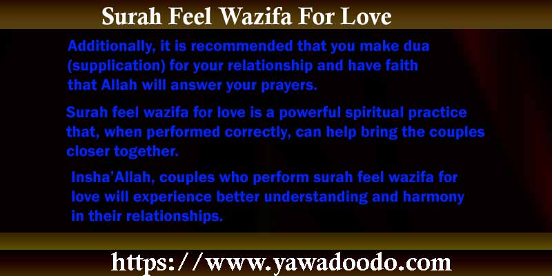 Surah Feel Wazifa For Love