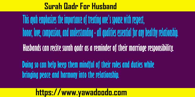 Surah Qadr For Husband